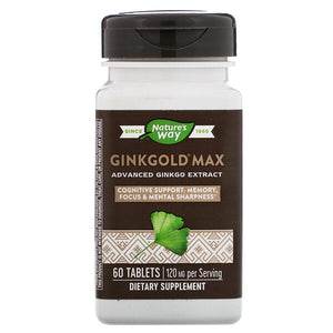 Nature's Way, Ginkgold Max, 120 mg, 60 Tablets