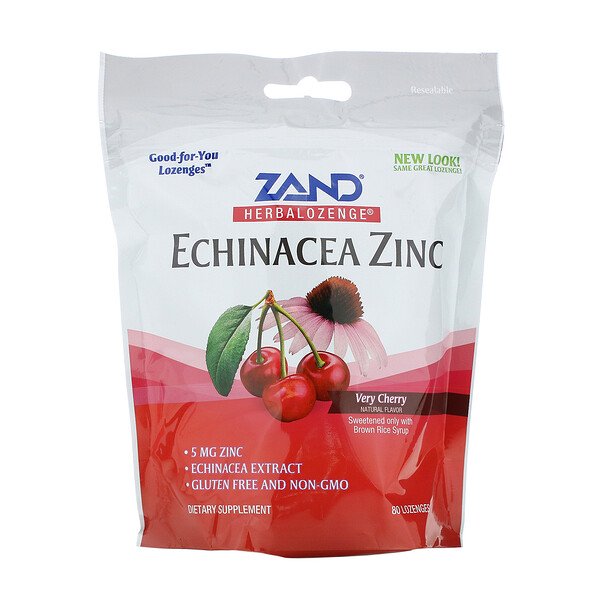 Zand, Herbalozenge, Echinacea Zinc, Very Cherry, 80 Lozenges