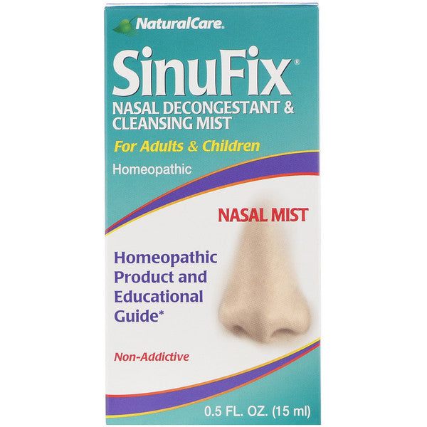 NaturalCare, SinuFix, Nasal Decongestant & Cleansing Mist, 0.5 fl oz (15 ml)