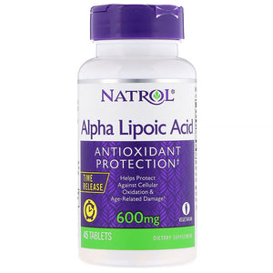 Natrol, Alpha Lipoic Acid, Time Release, 600 mg, 45 Tablets