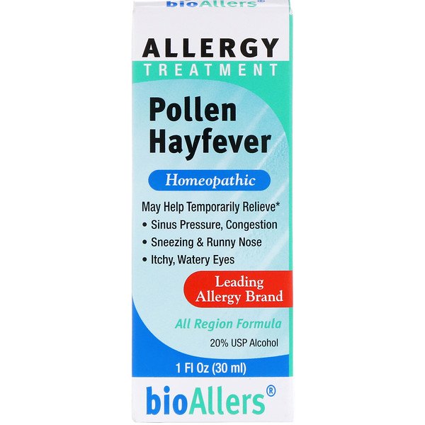 NatraBio, BioAllers, Allergy Treatment, Pollen Hayfever, 1 fl oz (30 ml)