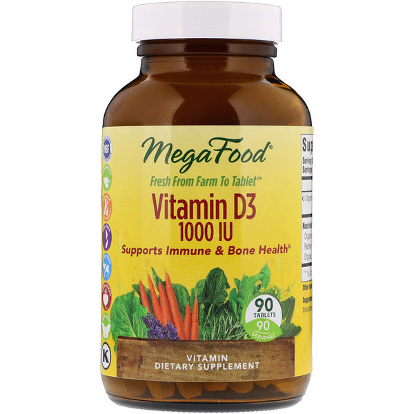 MegaFood, Vitamin D3, 1,000 IU, 90 Tablets