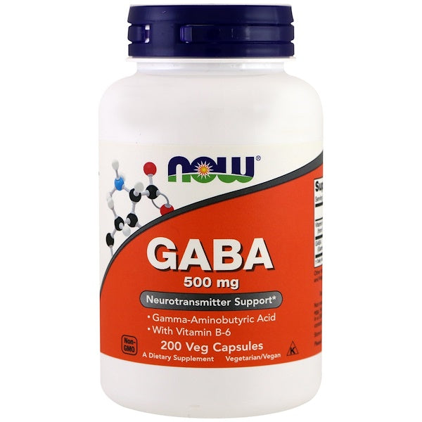Now Foods, GABA, 500 mg, 200 Veg Capsules