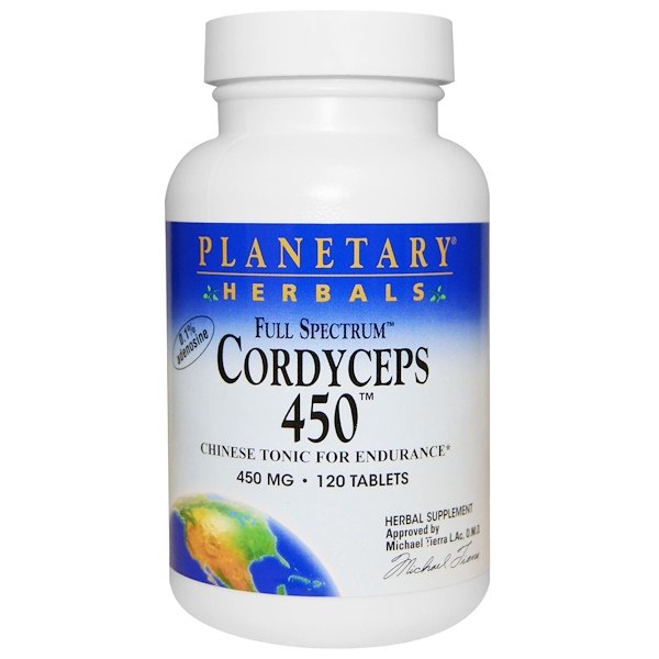 Planetary Herbals, Cordyceps 450, Full Spectrum, 450 mg, 120 Tablets