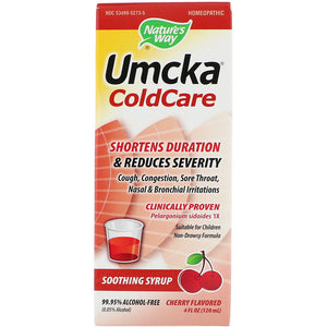 Nature's Way, Umcka, ColdCare, Soothing Syrup, Cherry, 4 fl oz (120 ml)