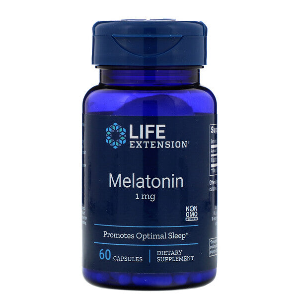 Life Extension, Melatonin, 1 mg, 60 Capsules