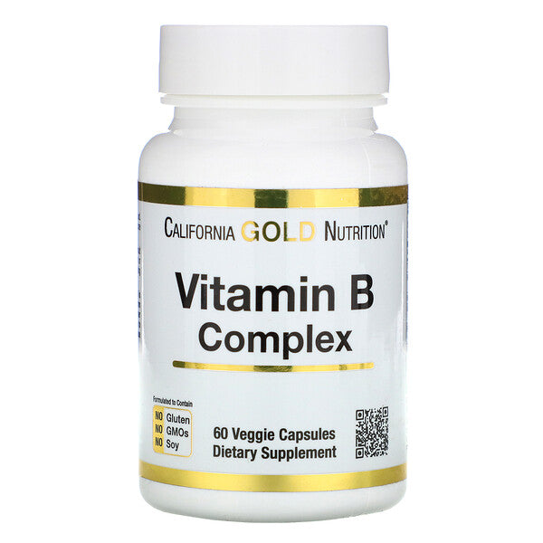 California Gold Nutrition, B-Complex, Essential B Vitamin Complex, 60 Veggie Capsules