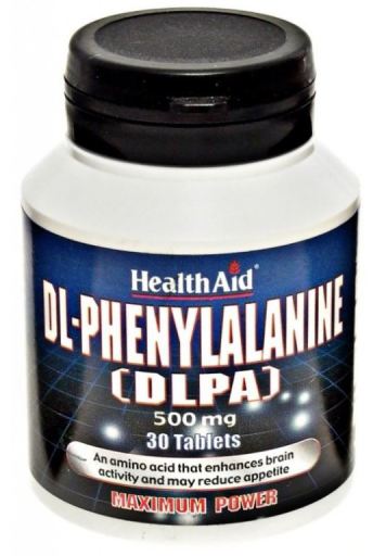 DLPA (DL-Phenylalanine) 500mg. 30comp. Health Aid