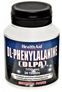 DLPA (DL-Phenylalanine) 500mg. 30comp. Health Aid