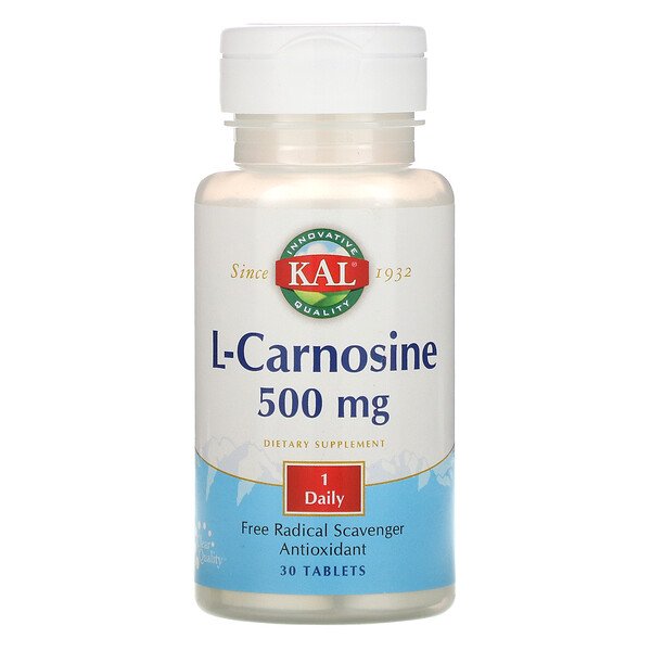 KAL, L-Carnosine, 500 mg, 30 Tablets