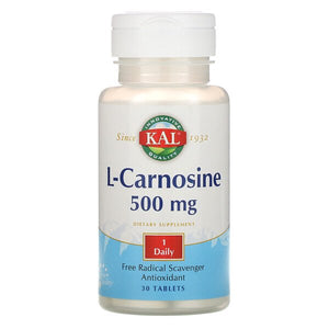 KAL, L-Carnosine, 500 mg, 30 Tablets