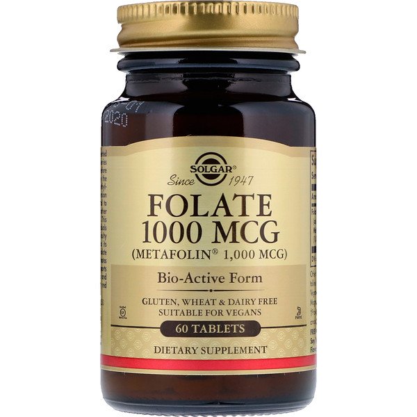 Solgar, Folate as Metafolin, 1,000 mcg, 60 Tablets