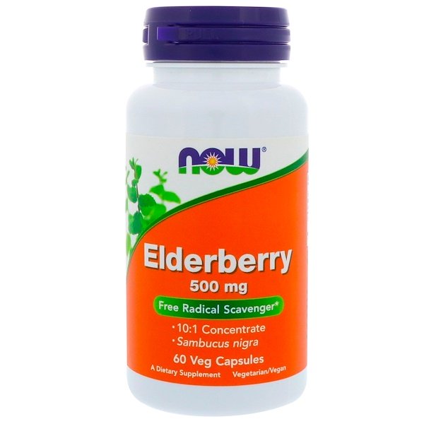 Now Foods, Elderberry, 500 mg, 60 Veg Capsules