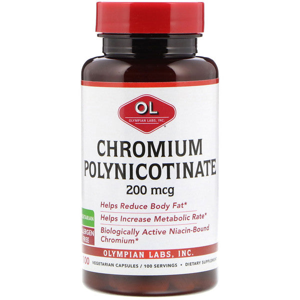 Olympian Labs, Chromium Polynicotinate, 200 mcg, 100 Vegetarian Capsules