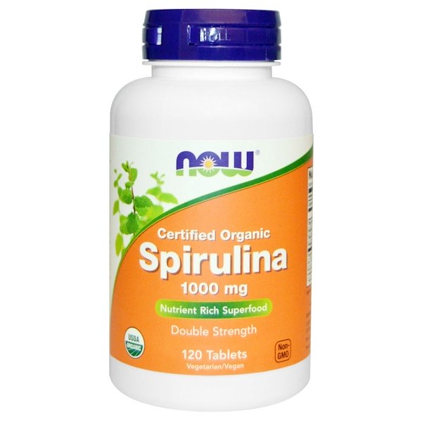 Now Foods, Certified Organic, Spirulina, 1000 mg, 120 Tablets