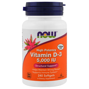 Now Foods, Vitamin D-3, High Potency, 5,000 IU, 240 Softgels