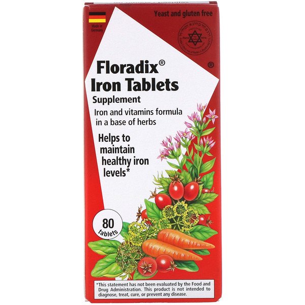 Flora, Floradix, Iron Tablets Supplement, 80 Tablets