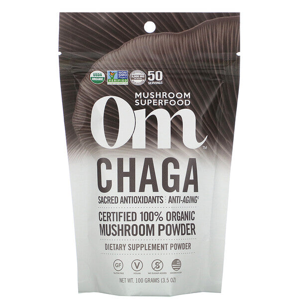 Organic Mushroom Nutrition, Chaga, Certified 100% Organic Mushroom Powder, 3.5 oz (100 g)