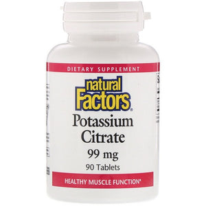 Natural Factors, Potassium Citrate, 99 mg, 90 Tablets