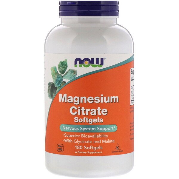 Now Foods, Magnesium Citrate, 180 Softgels