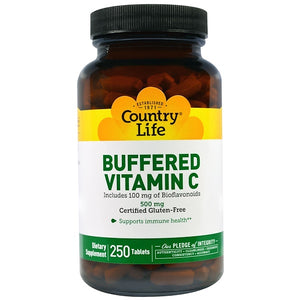 Country Life, Buffered Vitamin C, 500 mg, 250 Tablets