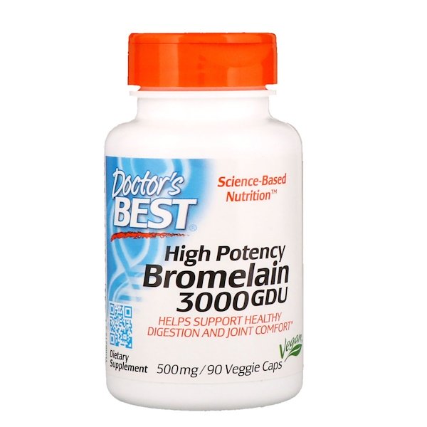 Doctor's Best, Bromelain 3000 GDU, High Potency, 500 mg, 90 Veggie Caps