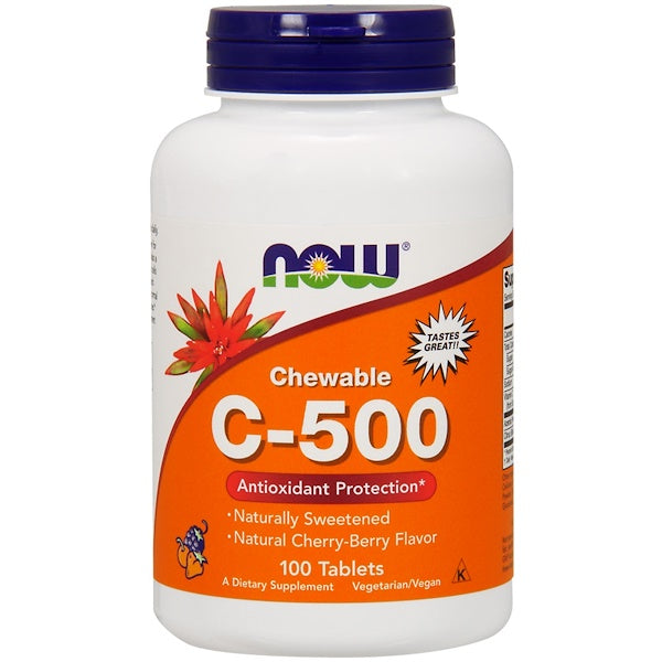 Now Foods, Chewable C-500, Cherry-Berry Flavor, 100 Tablets