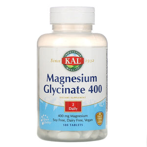 KAL, Magnesium Glycinate 400, 400 mg, 180 Tablets