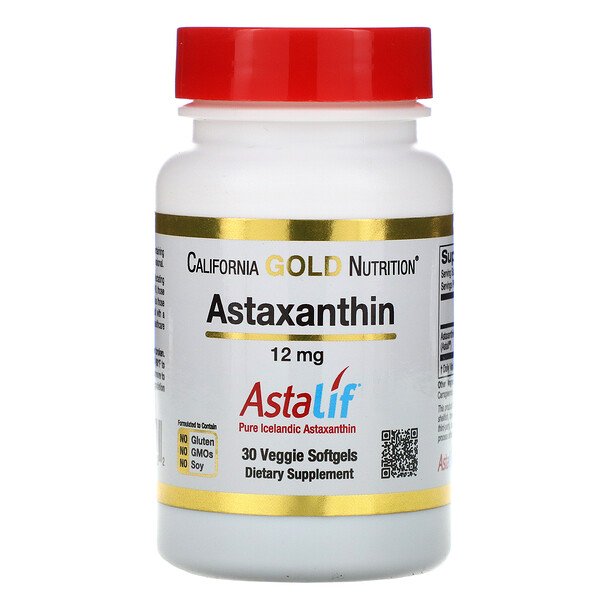 California Gold Nutrition, Astaxanthin, AstaLif Pure Icelandic, 12 mg, 30 Veggie Softgels