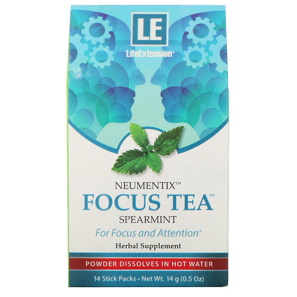 Life Extension, Neumentix, Focus Tea, Spearmint, 14 Stick Packs