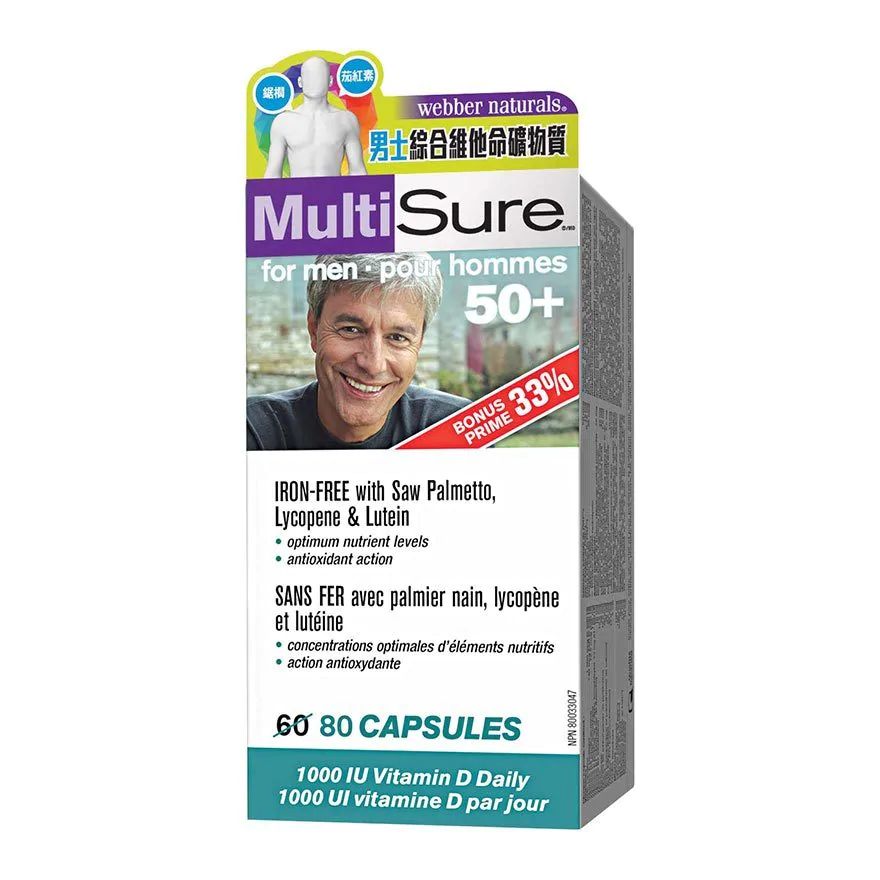 MultiSure® for Men 50+80 Capsules – ME·MORI