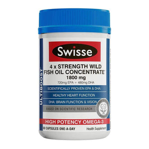 Swisse Ultiboost 4 x Strength Wild Fish Oil 60'S