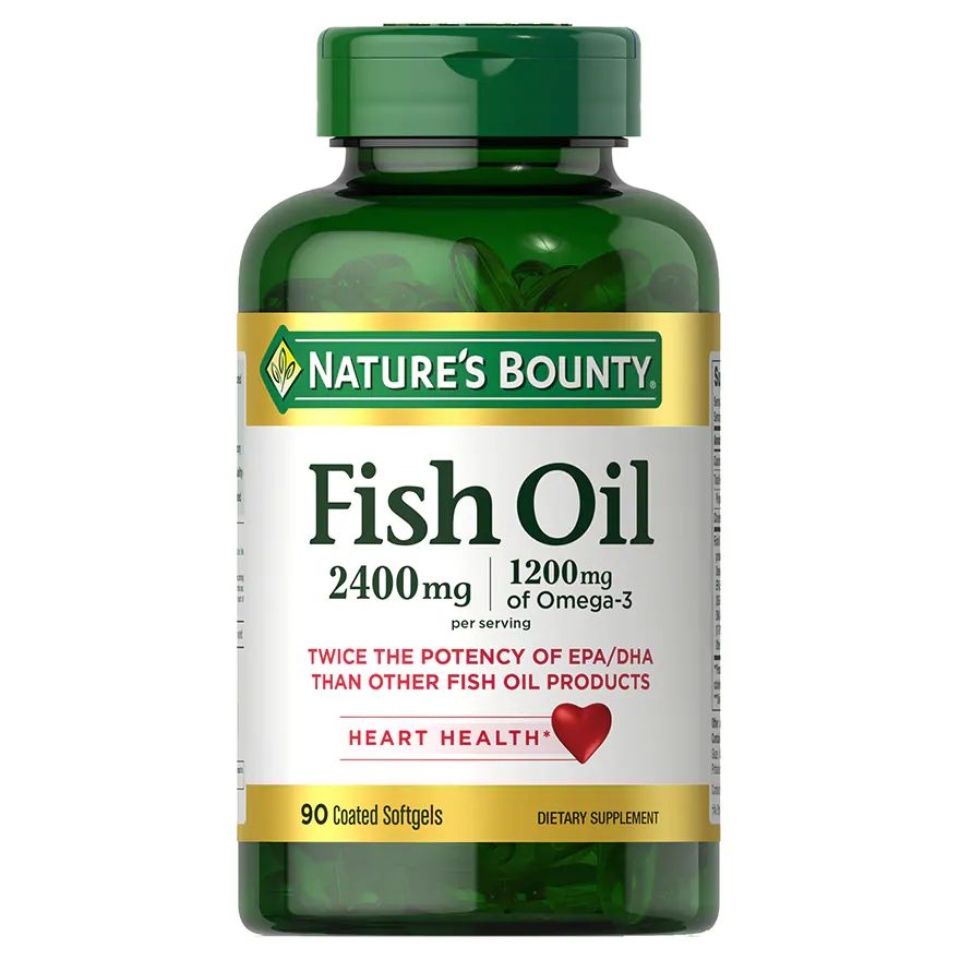 Odor-less Double Strength Fish Oil 2400 mg 90 softgels