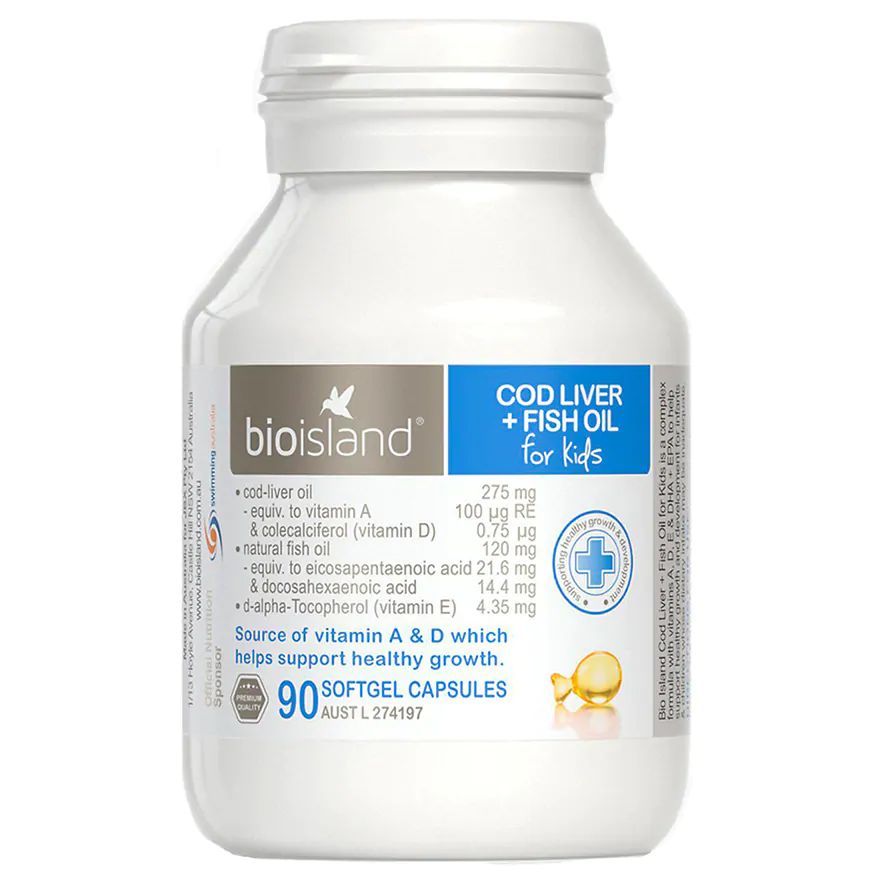 BIO ISLAND COD LIVER+FISH OIL FOR KIDS 90's