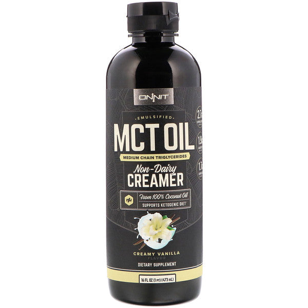 Onnit, Emulsified MCT Oil, Non-Dairy Creamer, Creamy Vanilla, 16 fl oz (473 ml)