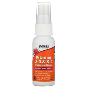 Now Foods, Vitamin D-3 & K-2, Liposomal Spray, D-3 1,000 IU / K-2 100 mcg, 2 fl oz (59 ml)