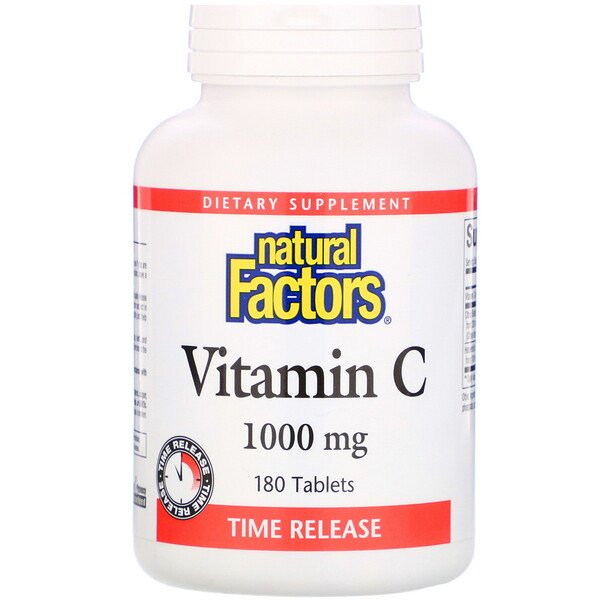 Natural Factors, Vitamin C, Time Release, 1,000 mg, 180 Tablets