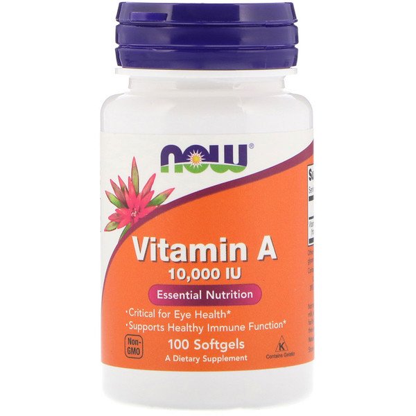 Now Foods, Vitamin A, 10,000 IU, 100 Softgels