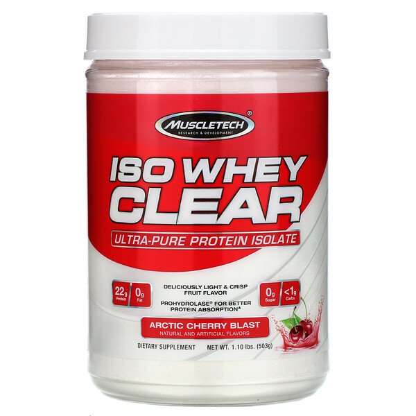 Muscletech, ISO Whey Clear, Ultra-Pure Protein Isolate, Arctic Cherry Blast, 1.10 lbs (503 g)