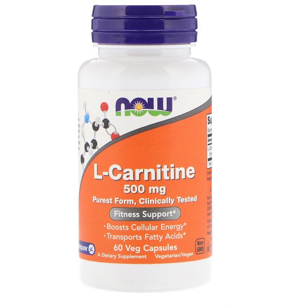 Now Foods, L-Carnitine, 500 mg, 60 Veg Capsules