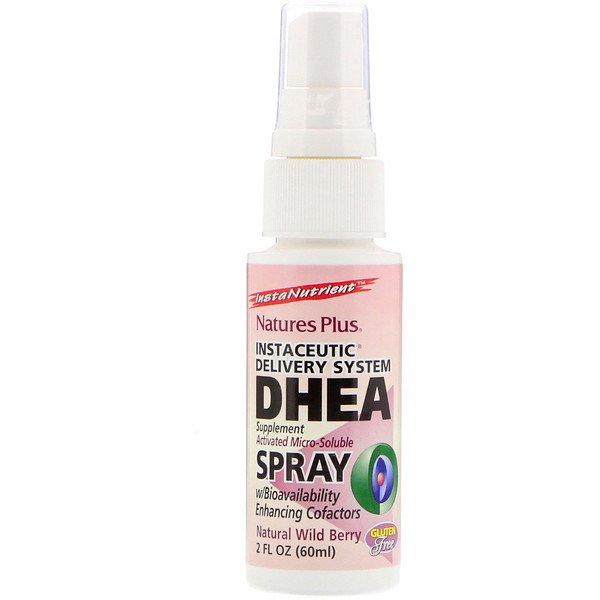 Nature's Plus, DHEA Spray, Instaceutic Delivery System, Natural Wild Berry, 2 fl oz (60 ml)