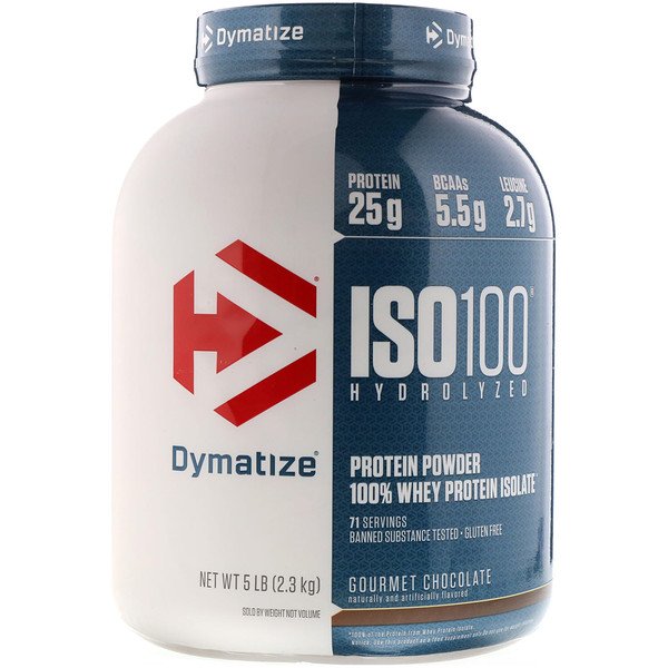 Dymatize Nutrition, ISO100 Hydrolyzed, 100% Whey Protein Isolate, Gourmet Chocolate, 5 lb (2.3 kg)