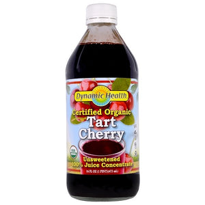 Dynamic Health  Laboratories, Certified Organic Tart Cherry, 100% Juice Concentrate, Unsweetened, 16 fl oz (473 ml)