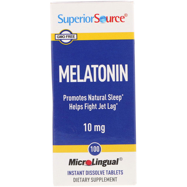 Superior Source, Melatonin, 10 mg, 100 MicroLingual Instant Dissolve Tablets