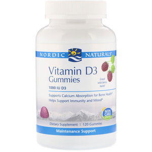 Nordic Naturals, Vitamin D3, Wild Berry, 1,000 IU, 120 Gummies