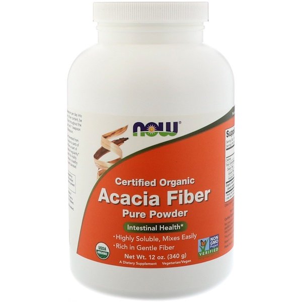 Now Foods, Certified Organic, Acacia Fiber, Powder, 12 oz (340 g)