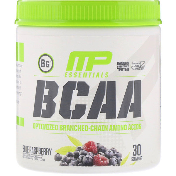 MusclePharm, Essentials, BCAA, Blue Raspberry, 0.50 lbs (225 g)