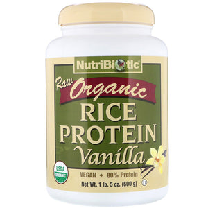 NutriBiotic, Raw Organic Rice Protein, Vanilla, 1.3 lbs (600 g)