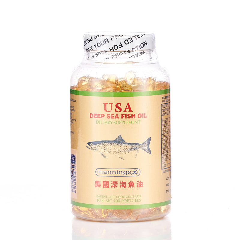 Mannings Usa Deep Sea Fish Oil 1000mg 200pcs