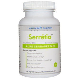 Arthur Andrew Medical, Serretia, Pure Serrapeptase, 500 mg, 90 Capsules